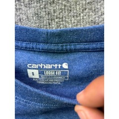 Carhartt Long Sleeve T-Shirt Mens Small Blue Graphic Logo Loose Fit TK0231-M