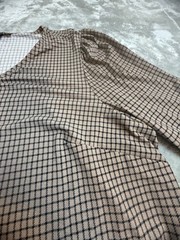 Adrianna Papell Long 3/4 Sleeve Black Tan Stretch Blouse Elastain 3xl