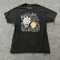 Rick and Morty T-Shirt Mens Size M Black Graphic Forever 100 Years Adult Swim