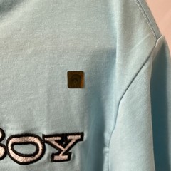 Astro Boy Flower Embroidered Light Blue Short Sleeve T-Shirt M