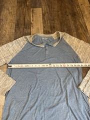 Lularoe Henley T-Shirts Cotton Blend Color Contrast Long Sleeve Hi-Low Size XL