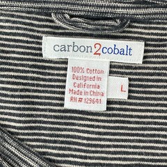 Carbon 2 Cobalt Pocket T Shirt Men Large Brown Striped V Neck Short Sleeve