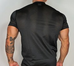 MEN’S BLACK MESH 2 BUTTON SHIRT ADULT L