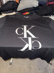Calvin Klein Jeans Men’s Black CK Logo Graphic Print Crew Neck T-Shirt Size L