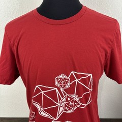 Cyberoptix D20 Dice Dungeon Master Large T-Shirt Red Hand Printed in Detroit USA