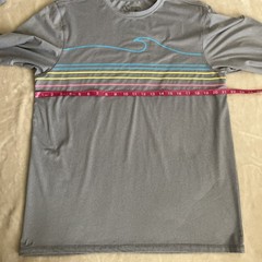 Mens M Shirt Gray Long Sleeve Sun Protection UPF 30 Beach Surf Outdoor Burnside