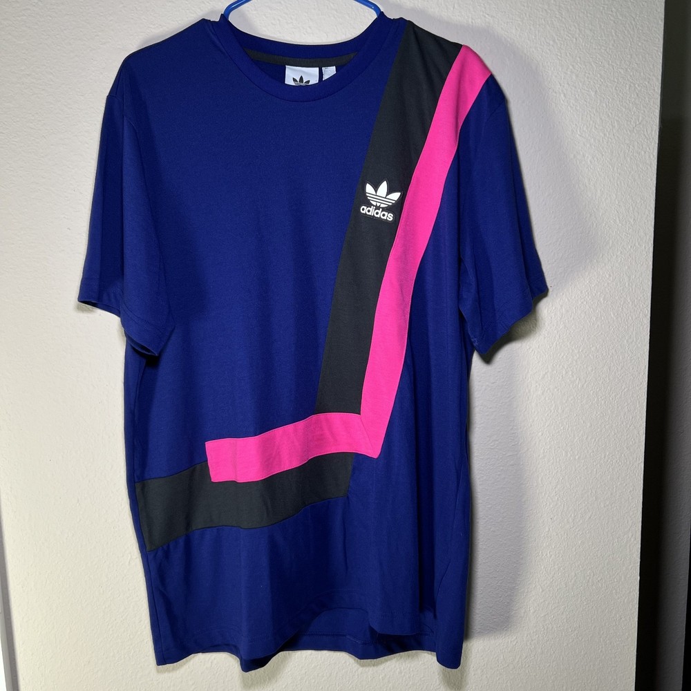 Adidas Mens Vintage T-Shirt size XL Purple-Black-Pink Great Condition
