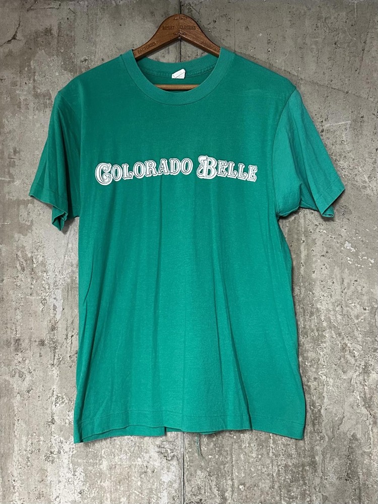 Vintage 1980s Colorado Belle Casino Green Single Stitch Cotton Tee BLOOPERS! Tag