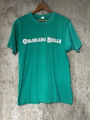 Vintage 1980s Colorado Belle Casino Green Single Stitch Cotton Tee BLOOPERS! Tag