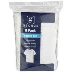 George T-shirts Men’s Size S White Ringspun Cotton 6-Pack Short Seleeves Shirts