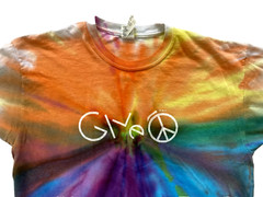 Vintage Tie Dye Mens T Shirt Large Rainbow Burst Peace Hippie Y2K