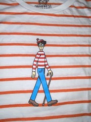 NEW Where’s Wally T shirt Waldo Striped white red Large waldo