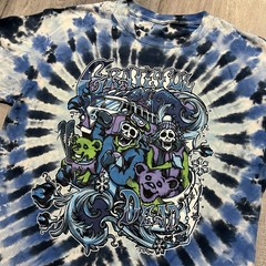 Grateful Dead Mountain Madness Blue Tie Dye Stealie Skull Band T Shirt Size L