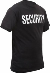 Security Double Sided T-Shirt Black & White Official Issue Officer Bouncer Event