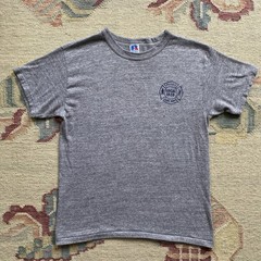 Vintage Tri Blend T Shirt 80s Medium Gray Rayon Shively Fire Kentucky Russell