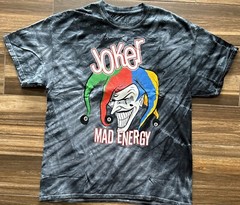 Joker Mad Energy Tie Dye T-Shirt – NEW Adult XL – Black/Grey – Circle K