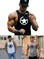 Men’s Sleeveless Shirts Y-Back Muscle Gym Training Athletic Workout Tank Tops