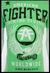 AMERICAN FIGHTER Neon Green FLY BY Athletic Graphic T-shirt NWT