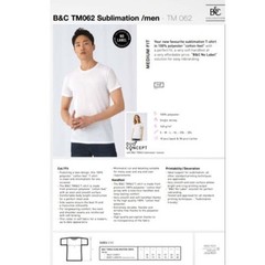 B&C Men’s Sublimation T-Shirt Plain Printable Customise Tee No Label White tee
