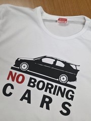 VINTAGE NO BORING CARS CAR JERSEY T-SHIRT – FORD ESCORT COSWORTH CSW