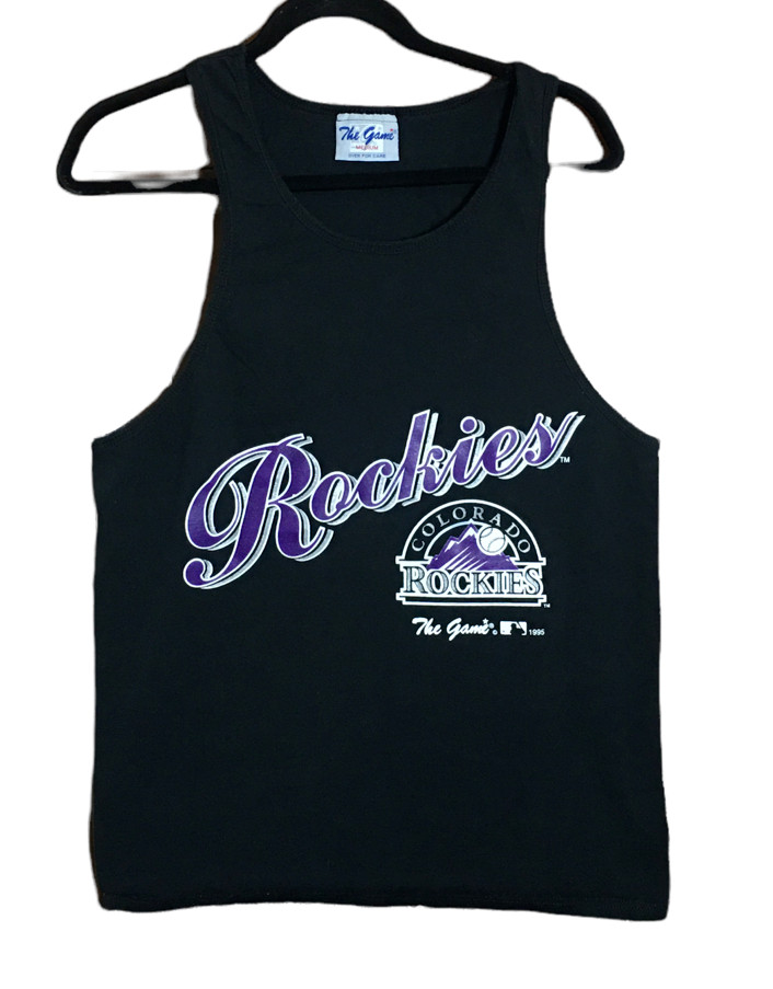 Vintage The Game Colorado Rockies Tank Top Men’s Size Medium Black Purple Gray