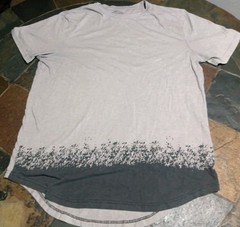 Carbon Grey T-Shirt Men Large Short Sleeve Longer Length Grunge Streetwear Y2K