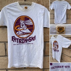 Vintage Patron Ski Pope John Paul II USA October 1979 T Shirt Velva Sheen 1970s