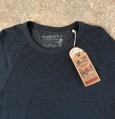 Faherty Cloud Surplus Waffle Crew Thermal T Shirt Men’s XXL Charcoal $98 L/S NWT