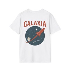 GALAXIA Rocket T-Shirt | Retro Space Graphic Tee | Unisex Vintage Sci-Fi Shirt