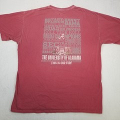 VTG Comfort Colors Mens Faded Red Alabama University Crimson Tide Denny Shirt XL