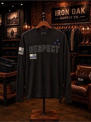 Iron Oak Men’s ‘Respect’ Long-Sleeve Tee – Black