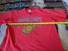 USMC Shirt Mens Large Bayside Made USA Military Marines T-Shirt Tee