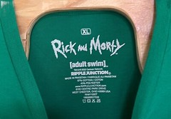 Rick and Morty T-Shirt XL Green Naughty or Nice Adult Swim Graphic Tee