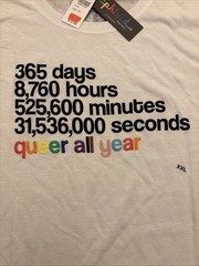 XXL 2X LGBTQ+ Phluid Project Short Sleeve T-shirt Queer All Year NWT White