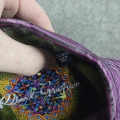 Robert Graham Button Up Shirt Mens 2XL Purple Paisley Floral Flip Cuff Preppy