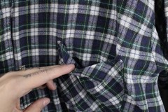 Vintage 90s Mens XL Faded Flannel Pajamas Night Gown Pullover Shirt Plaid USA
