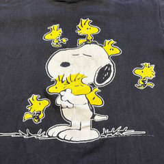 Vintage Snoopy & Woodstock Single Stitch Black T-Shirt Size Medium Made in USA
