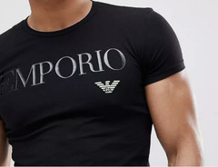 EMPORIO ARMANI New Black Men’s T-shirt Glossy print, size M*L*XL*XXL*3XL