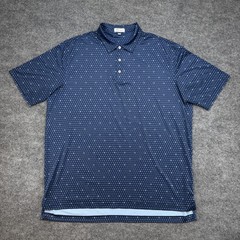 Peter Millar Summer Comfort Polo Shirt Men’s XL Navy Blue Skull Print Golf