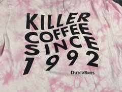 Dutch Bros Coffee Shirt Adult Medium Short Sleeve Pink White 1992 Classic Casual
