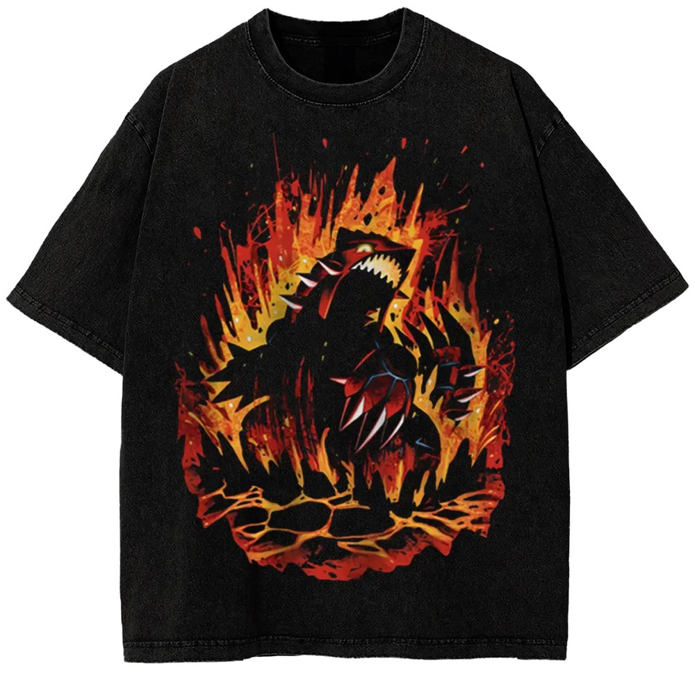 Groudon P0kemon Heavy Cotton Graphic Fans And Lovers Anime T-Shirt
