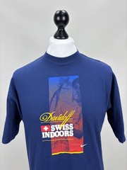 Mens vintage t shirt Nike Davidoff Swiss Indoors Tennis Size M Duties Paid(USA)