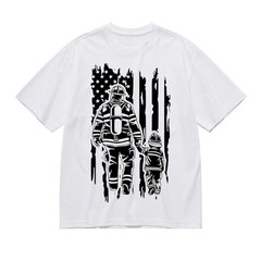 Firefighter Dad T-Shirt American Flag Father’s Day Gift Fireman Dad Tee Proud