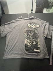 Y2K Brooklyn Graphic T Shirt Mens 3XL Gray Oversized Streetwear Graffiti