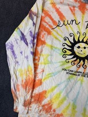 Online Ceramics Sun Brand Graphic Long Sleeve Shirt Mens XXL Tie Dye Multi Color
