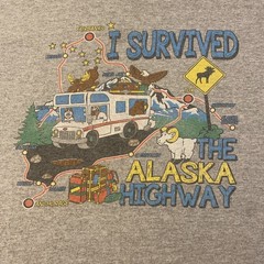 Vintage I Survived The Alaska Highway XL T-Shirt Anchorage Fairbanks