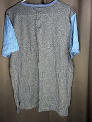 Brooklyn Cloth Men’s Henley T-Shirt XL Gray Blue Pocket Short Sleeve NWT