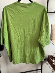 Asos Designs Mens T-Shirt Green Knitted Crew Neck Large Nature Leaves Mountains