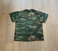 Vintage 90s Rothco Woodland Camo T Shirt XXL Made in USA Military Camouflage