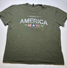 Property of America Army Green Mens T-Shirt Adult Size XL Anvil Lightweight